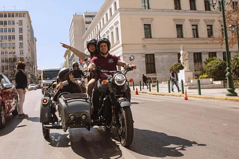 Acropolis of Athens: 60′ Tour in a Vintage Motorcycle - Temple of Olympian Zeus and the return route