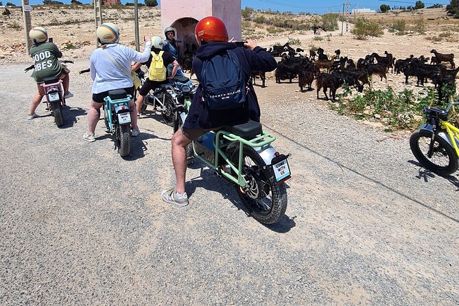 Essaouira Express Circuit by Electric Motorcycle - A quick stop for the Barakat Mohammad sculpture