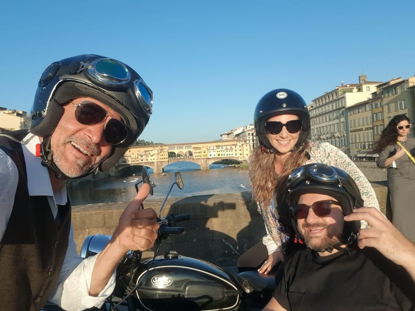 Florence Vintage Motorcycle Sidecar ride - Morning or Sunset - Weather, helmets, and comfort in the sidecar