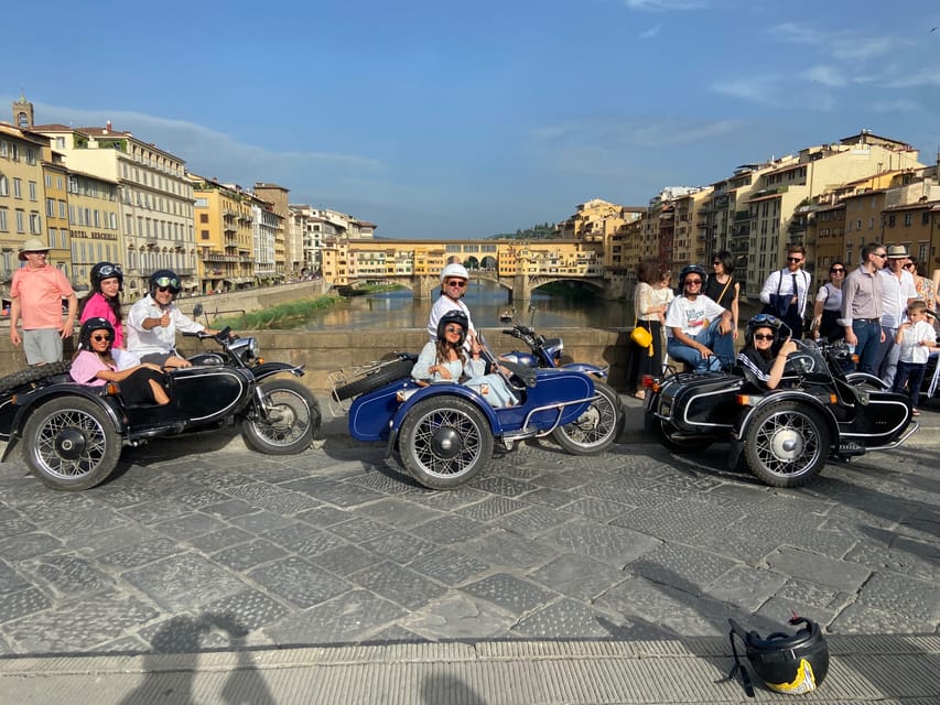 Florence Vintage Motorcycle Sidecar ride - Morning or Sunset - Along the Arno and through San Niccolò