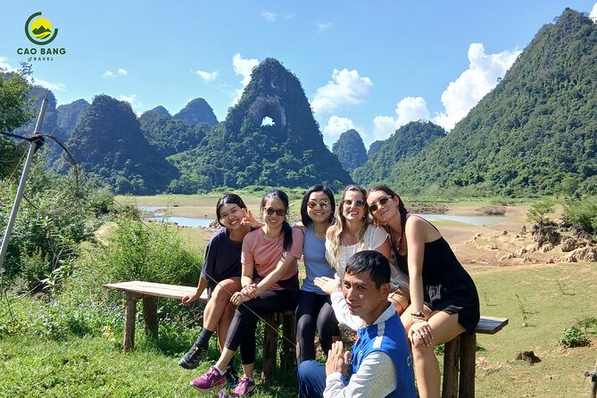 Full Day Motorbike Cao Bang Loop Tour to Ban Gioc Waterfalls - Ban Gioc Waterfall from the water