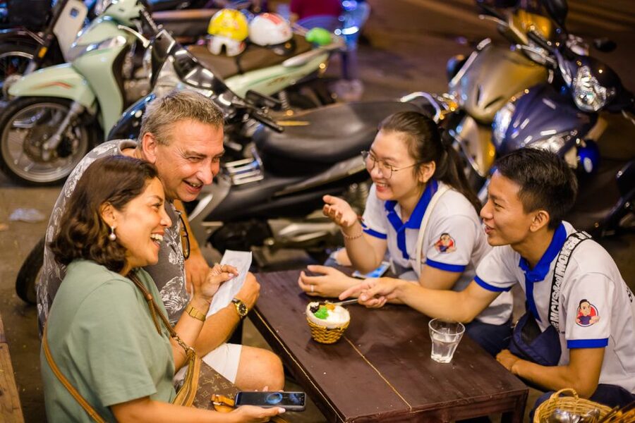 Ho Chi Minh City: Private Street Food Motorbike Tour - District 5 coconut ice cream made in front of you
