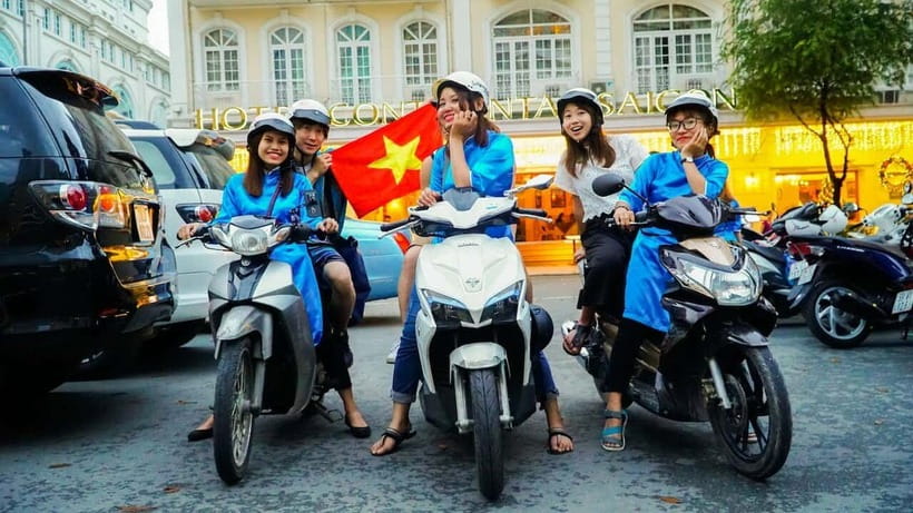 KISSTOUR | Motorbike Food Tour Female Drivers in Ho Chi Minh - Second Stop: Banh Xeo, Banh Khot, or Betel Leaf Beef