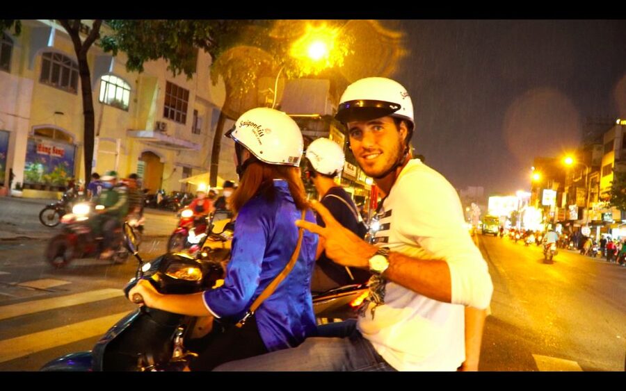KISSTOUR | Motorbike Vegan Food Tour in Ho Chi Minh - Grilled banana, sticky rice, and coconut milk