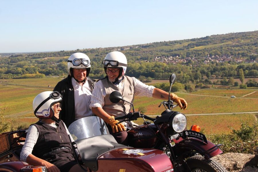 Meursault: Tour of the Vineyards on Motorbike with Sidecar - Setting off from Meursault’s church