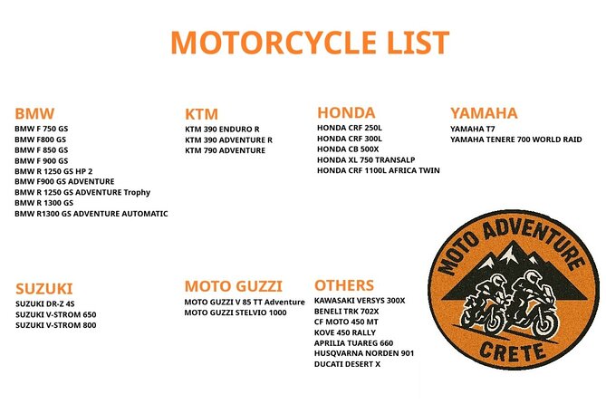 Moto Adventure Crete - Single & Multi Day Tours - On & Off Road - What the roads feel like for different riders