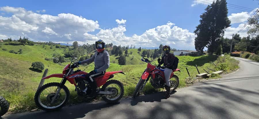 Off-road motorcycle adventure through the Medellín mountains - Safety gear and guide support